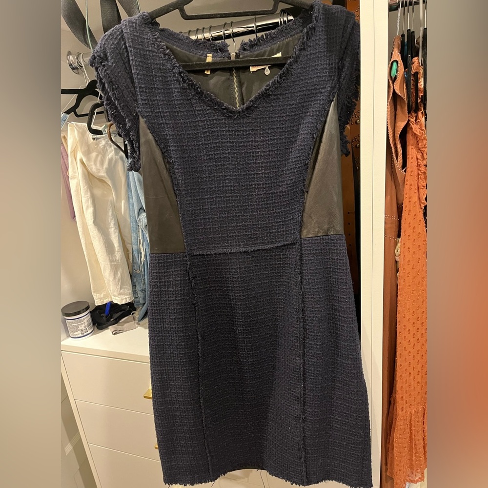 Rebecca Taylor tweed and leather dress